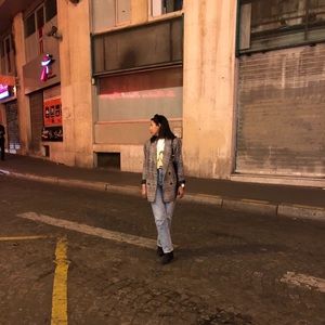 Oversized houndstooth blazer